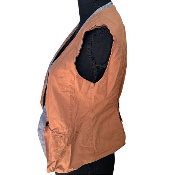 Han Ming Xuan Tan Double Layer Button Down Vest, Grey Layers Attached Sz XXL - Picture 6 of 7